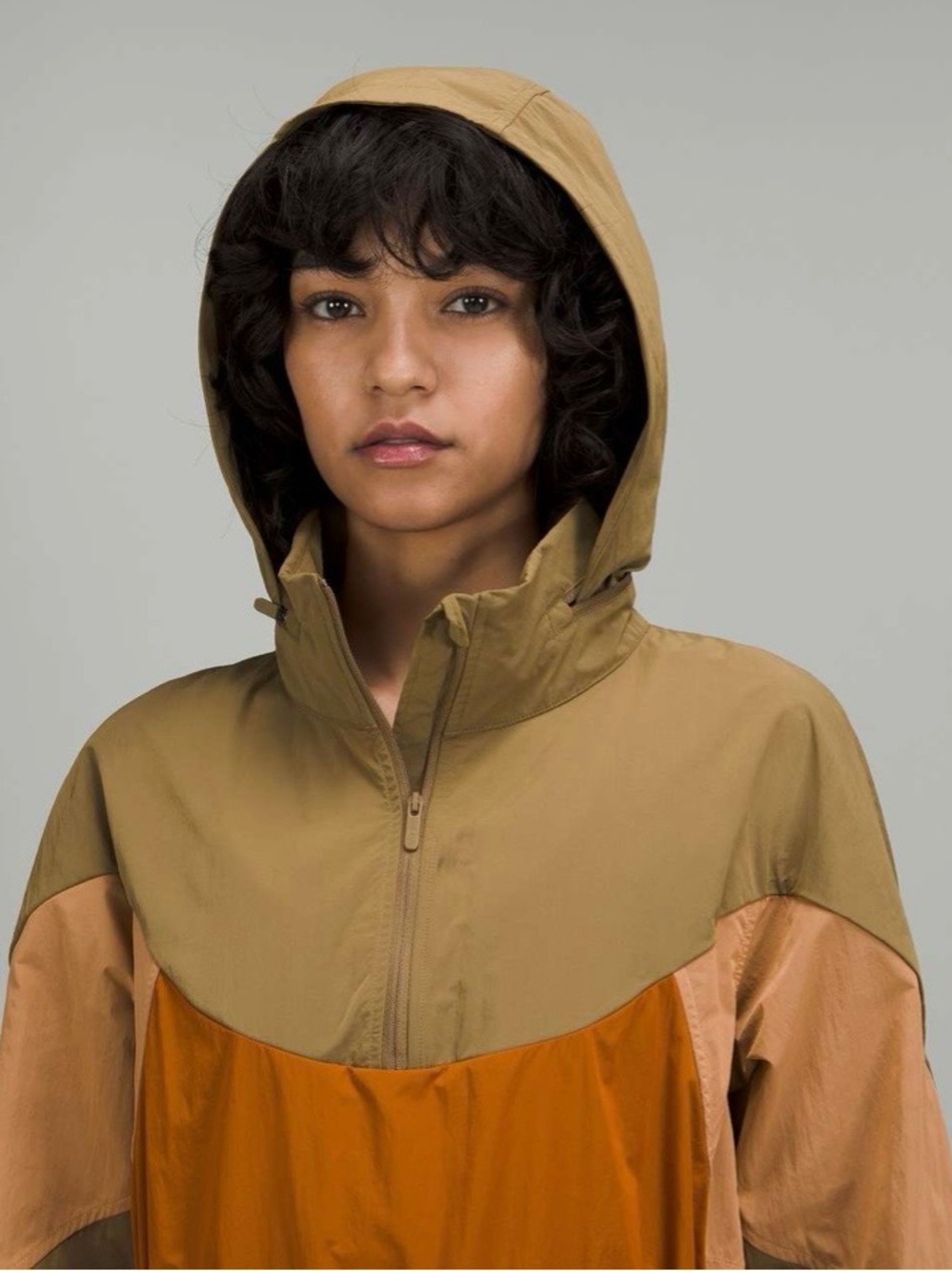 Women’s Colorblock Anorak Jacket in Rust and Olive and Peach Tan- Lululemon - Picture 4 of 7